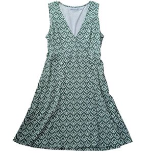New York & Company Green‎ and White Sleeveless Dress Lg